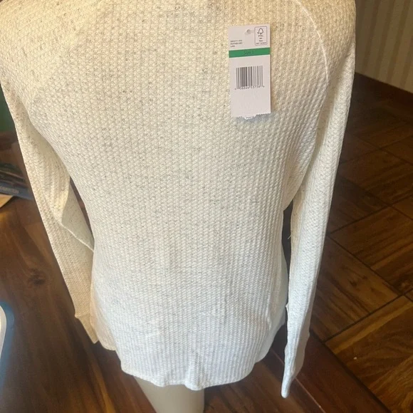 Women's Cream Lace-Up Top - Picture 2 of 4